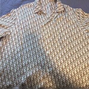 Dior Beige and White Monogram Shirt
